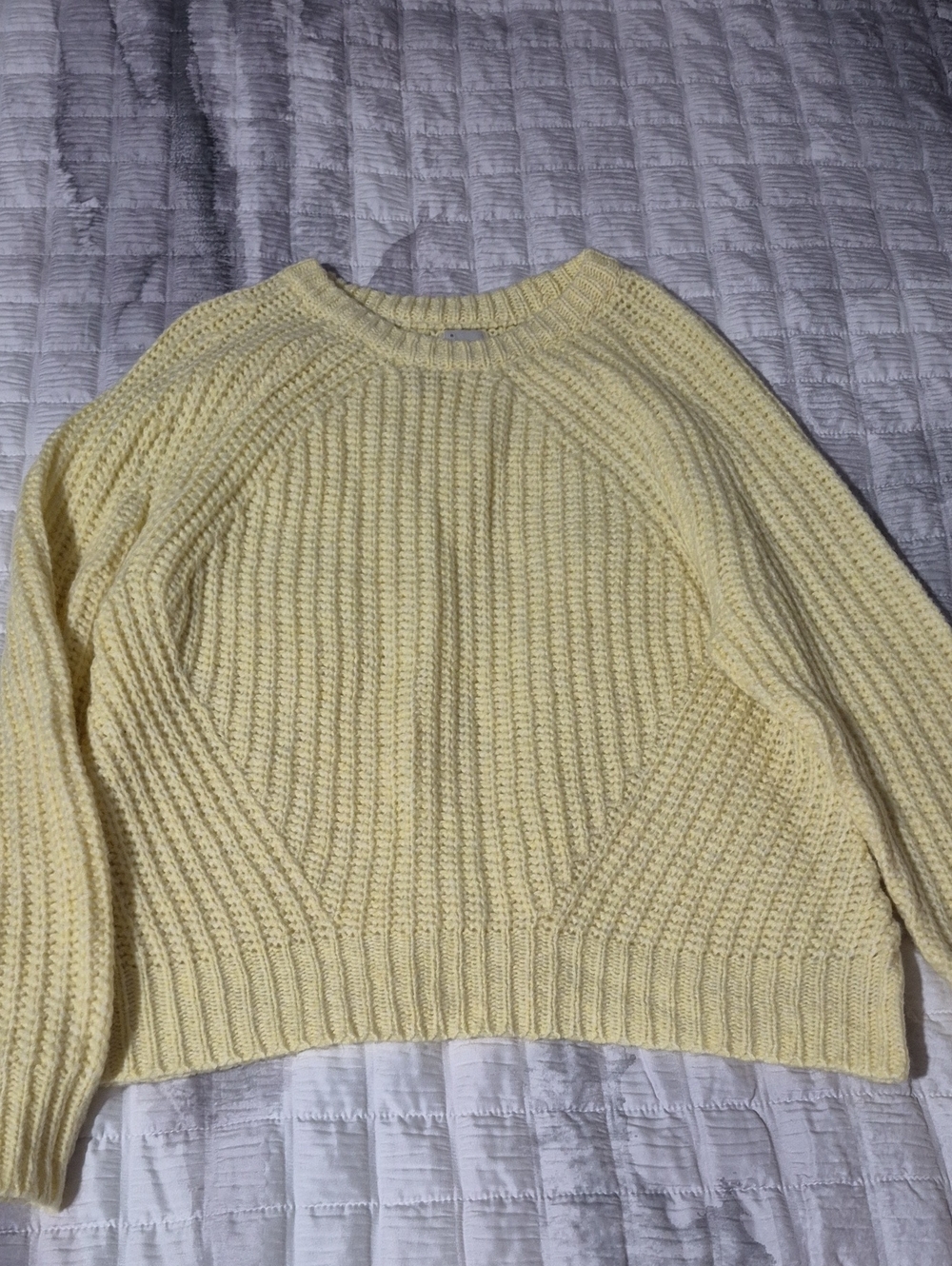 a new day Pale Yellow Crewneck Ribbed Knit Sweater